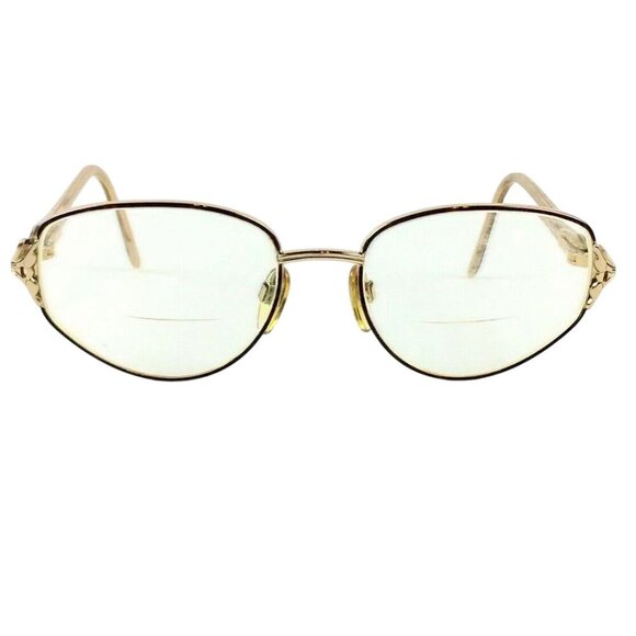 Luxottica 2518 Eyeglass Frames Goldtone Brown Made In Italy 52 17 130 - Picture 1 of 9